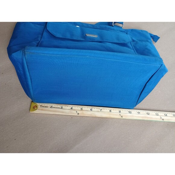 Baggallini Blue Tote Bag With Lots Of Pockets Pink Interior Travel Bag Carry On - Picture 11 of 11